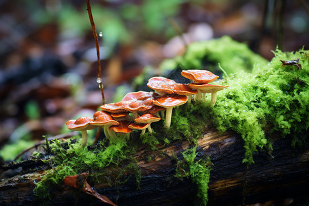 户外自然生长的蘑菇图片