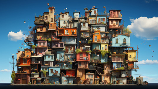 动漫世界中的房屋建筑图片