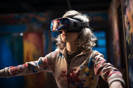 3D酷炫带着VR眼镜背景