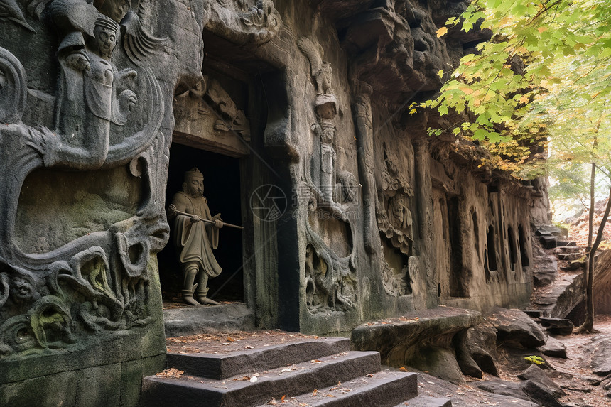 神秘石屋雕刻图片