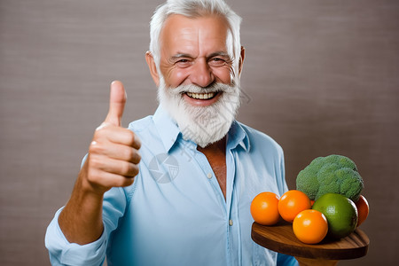 健康饮食的老人图片