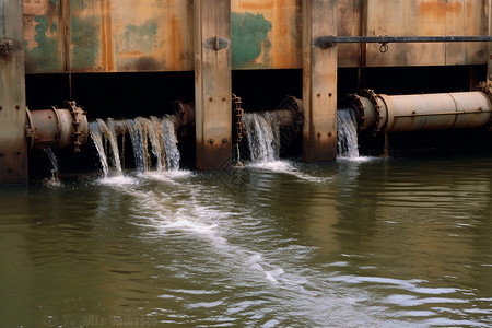废水污染工厂排水高清图片