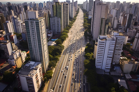 繁荣的城市街景图片