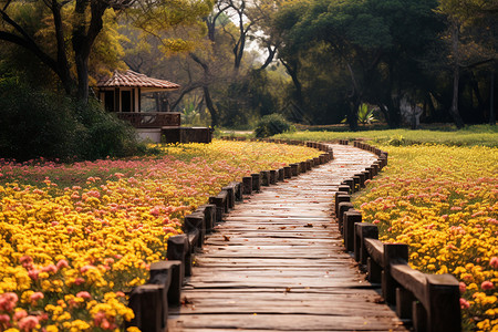 绝美花海之中背景图片