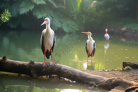 湿地美景鸟类观鸟镜高清图片