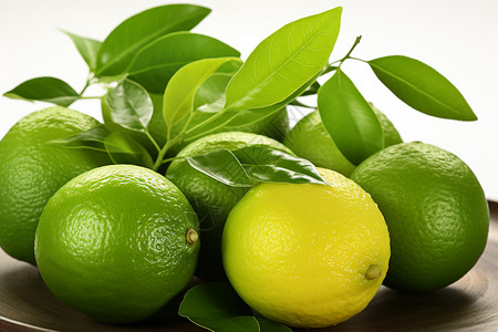 新鲜多汁的柠檬背景图片