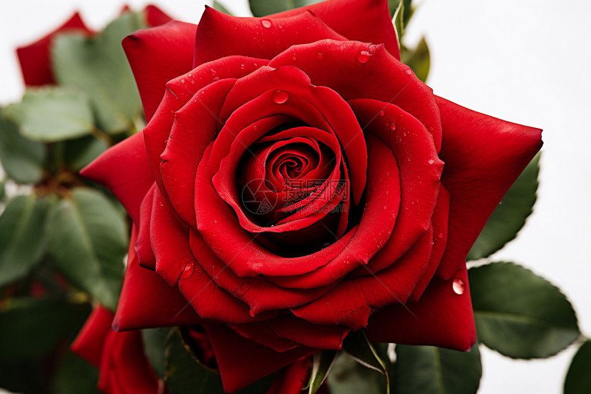 娇艳欲滴的红色玫瑰图片