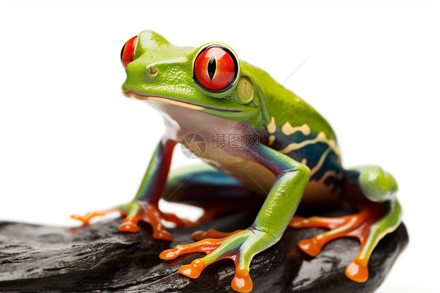 颜色鲜艳的红眼树蛙图片