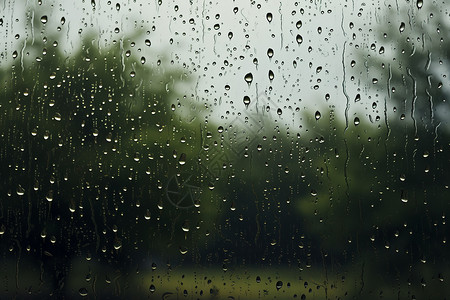 雨天中的玻璃背景图片