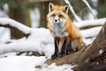 冬天红狐狸图片
