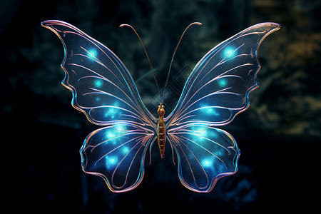 光芒四溢的蝴蝶魔法背景图片