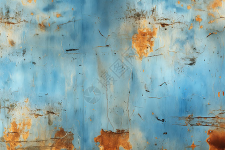 锈迹斑驳生锈的铁板墙壁背景背景