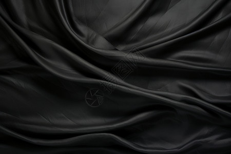 丝滑的黑色纱织面料高清图片