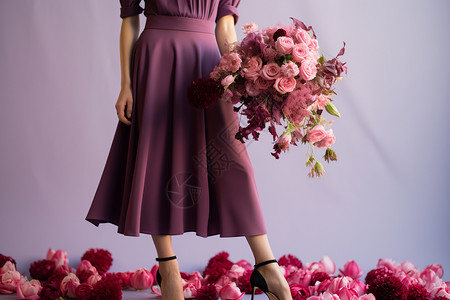典雅的女士紫色裙子图片