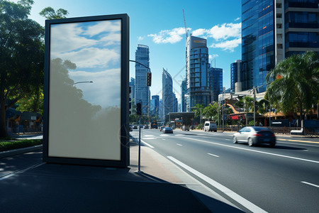街道的广告牌背景图片