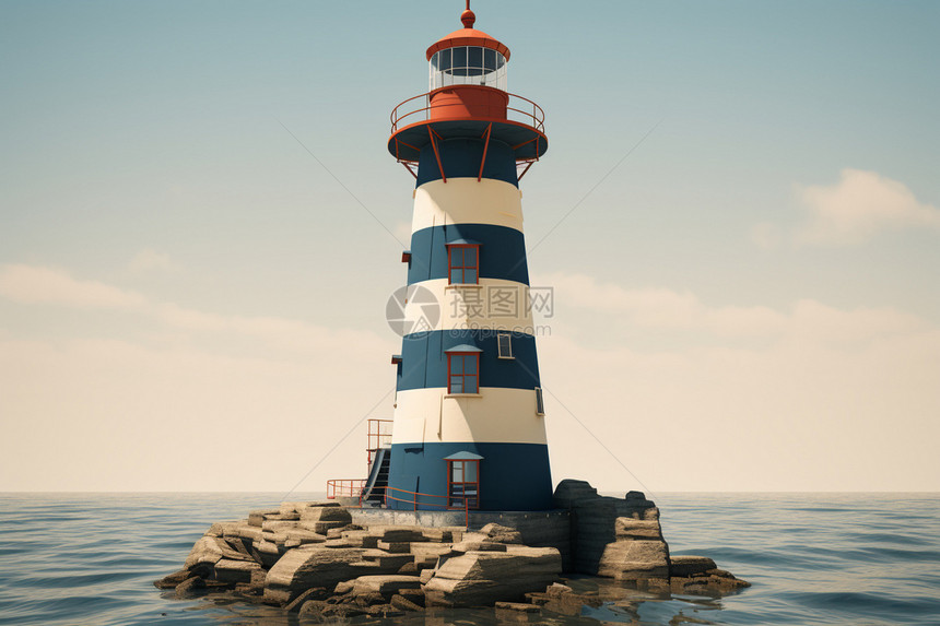 海洋的灯塔建筑图片