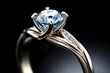 三排小银钻戒指昂贵的蓝钻戒指背景