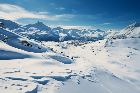 奥地利滑雪冰雪中的美景背景