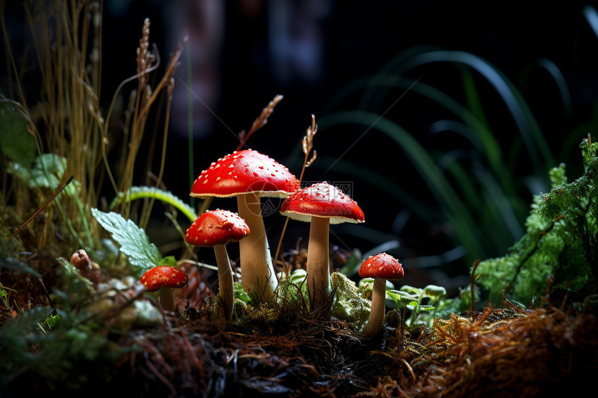 有毒的红色蘑菇图片