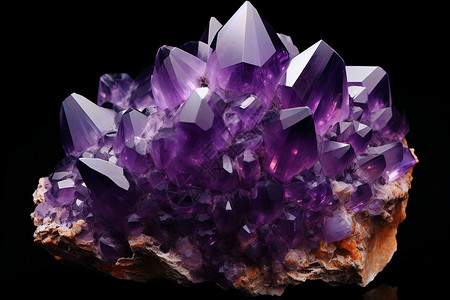 紫色的水晶矿石晶状体高清图片