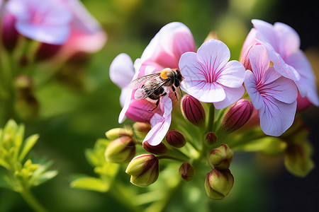 花朵上的蜜蜂背景图片