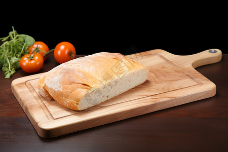 菜板上放着一片面包背景