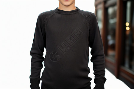 黑色服装素材时尚的针织毛衣背景