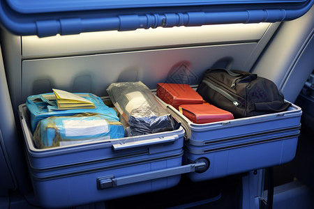 蓝色的行李箱背景图片