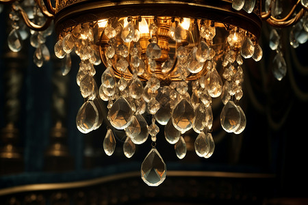 水晶灯具剧院中的水晶吊灯背景