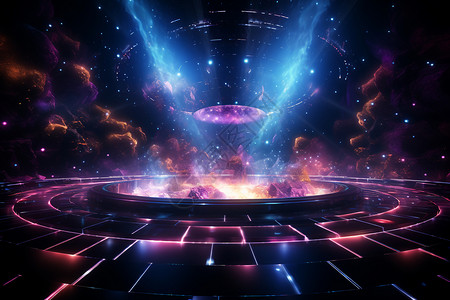 西安灯光秀未来感的舞台设计图片