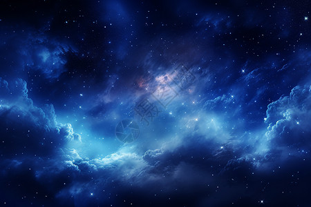星际航行星云中的星辰背景