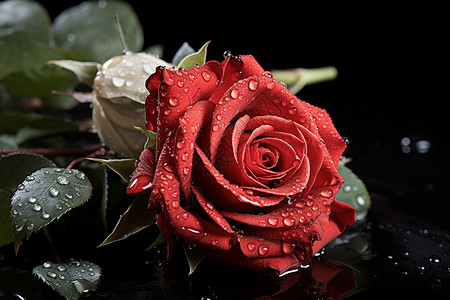 玫瑰映水之美图片