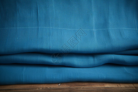 柔软的蓝色棉麻布背景图片