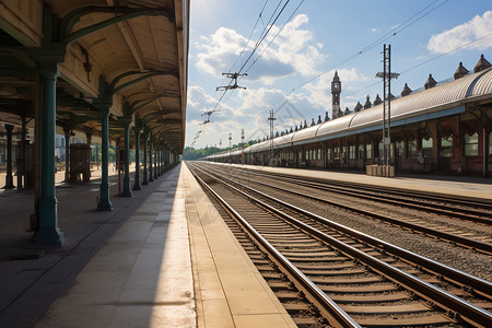 火车站的铁轨站台图片