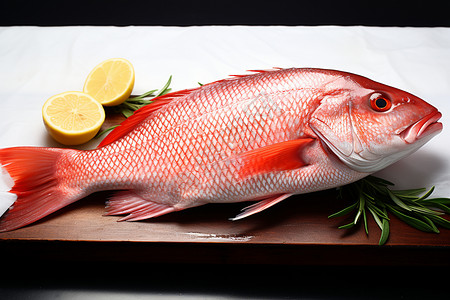 红鱼酸柠檬下的壮观红鲷背景