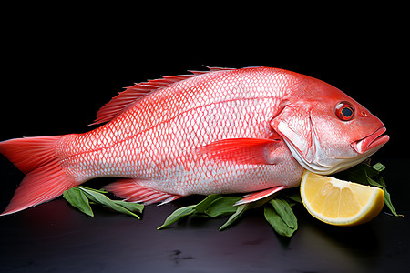 美味的红鱼食物背景