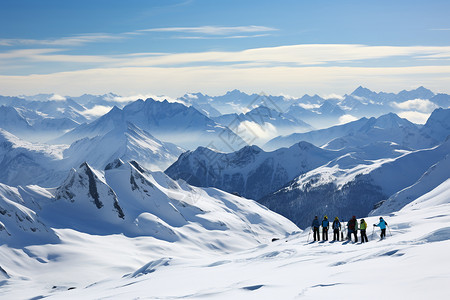 雪山之巅滑雪胜地图片