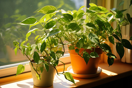 自然阳光下的室内植物图片