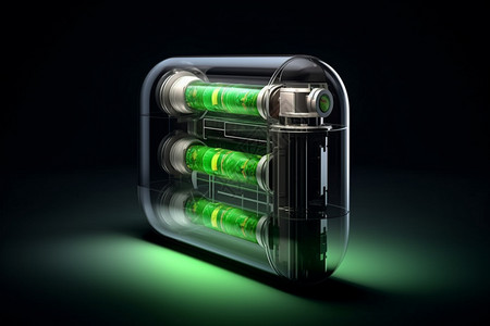 绿色的钠离子电池背景图片