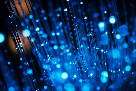 气泡技术蓝色的光纤网线背景