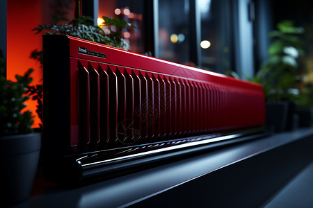 一台加热器红色的的暖气系统设计图片