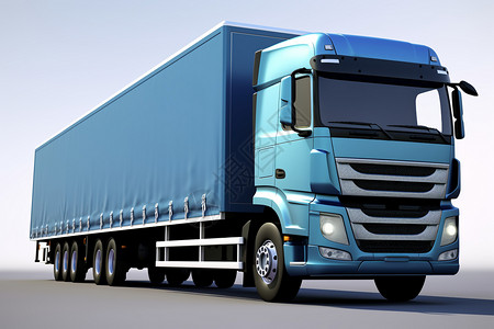 蓝色卡车行驶的大卡车设计图片