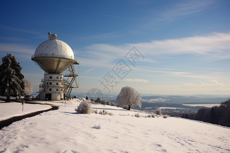 冬季的通信卫星背景