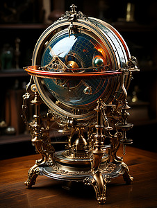 铜制桌上摆放的仪器设计图片