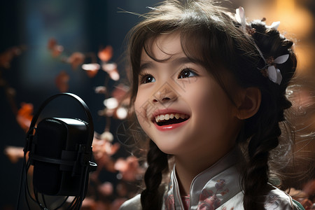 唱歌的儿童背景图片