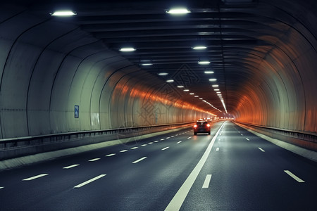 道路隧道隧道中行驶的车辆背景