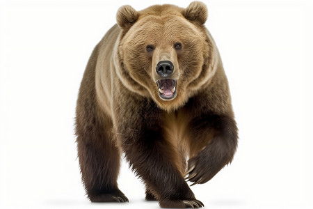 巨熊在爬行毛皮小熊掌高清图片