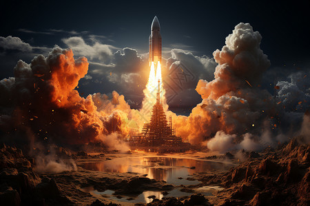 浓烟素材高科技太空之旅设计图片