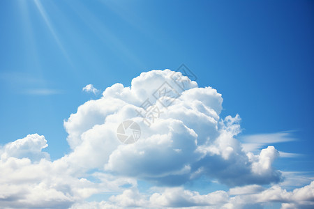 湛蓝天空中的白云背景图片