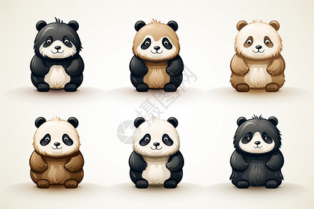 可爱熊猫系列背景图片
